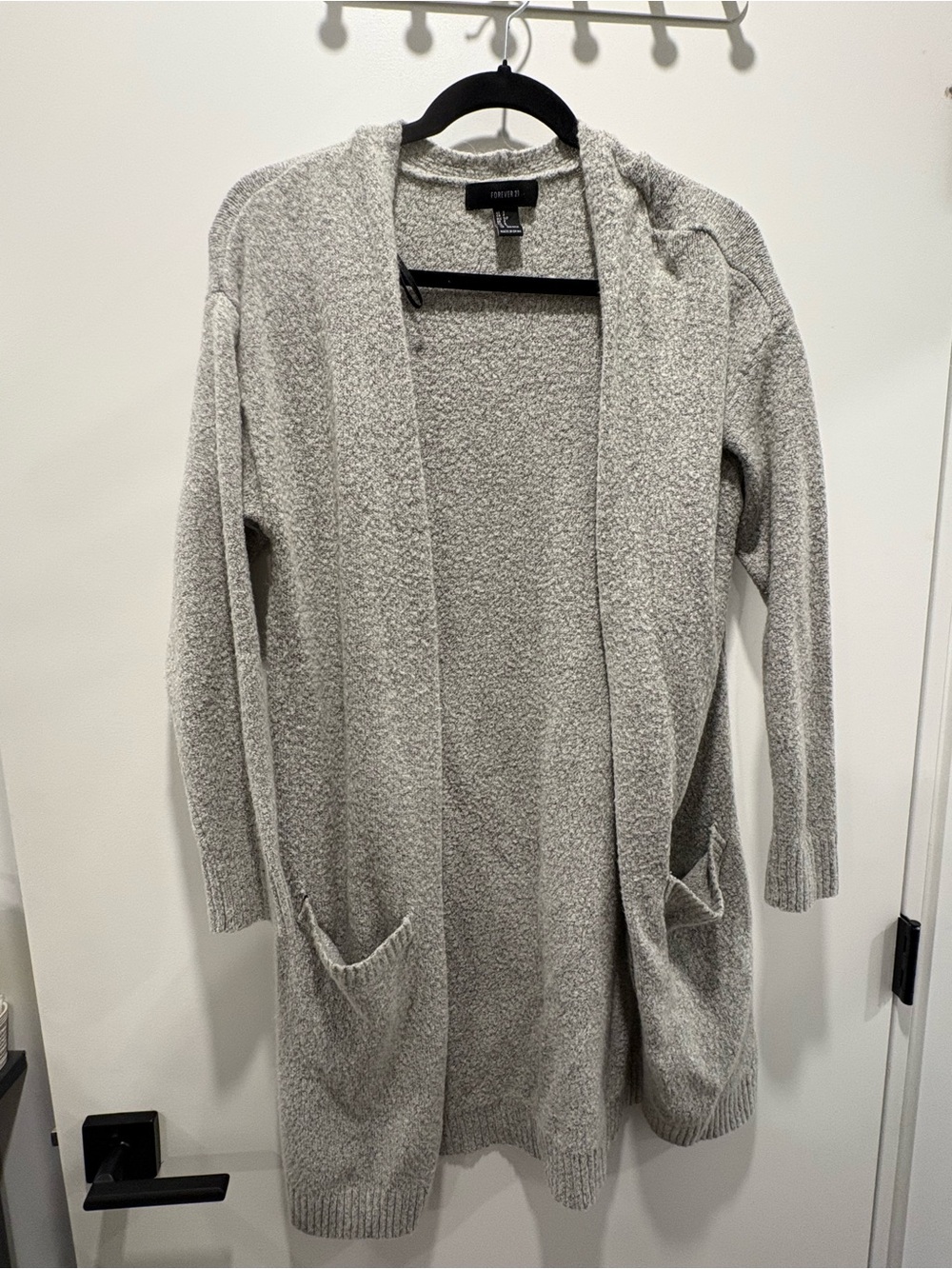 Forever 21 Light Gray Open-Front Sweater Cardigan